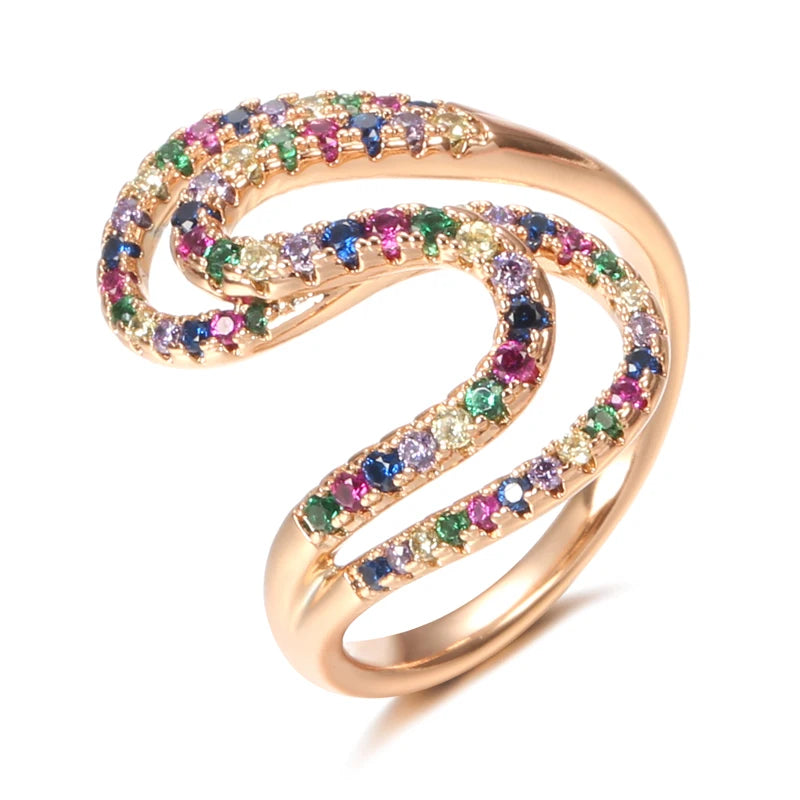 Warm and Romantic Unique Colorful Zircon Ring Warm and Romantic Unique Colorful Zircon Ring
